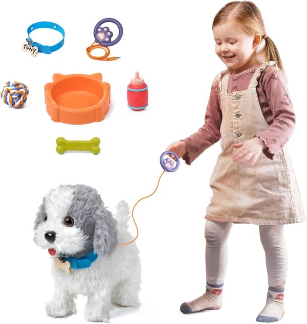 OR OR TU Walking Dog Toys for Kids, Plush Electronic Pets Dog Singing Puppy, Toy Dogs Walk and Bark on a Lead, Interactive Toys Dog for Kids 3 4 5 6 7+ Years Old Girls Boys Gift - Image 6