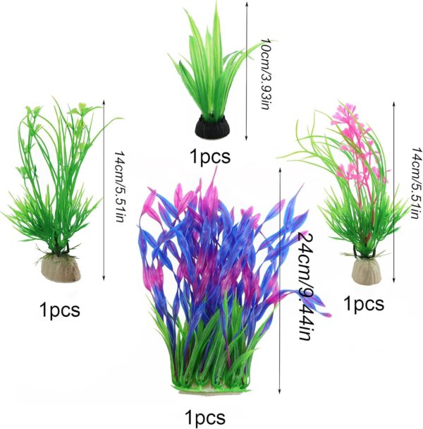Taasmoog Artificial Fish Tank Plants - 13 Pack Aquarium Plants - Simulation of Aquatic Plants for Fish Tank - Artificial Plastic Water Plants for Home and Office - Multiple Colors - Image 3