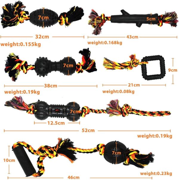 Yipetor Durable Dog Chew Toys, Rubber Bone Toy Set, Pet Cotton Knot Rope, Indestructible, Aggressive, Interactive Tug of War, Puppy Teething, Gift for Small/Medium Dogs (6 PACK) - Image 4