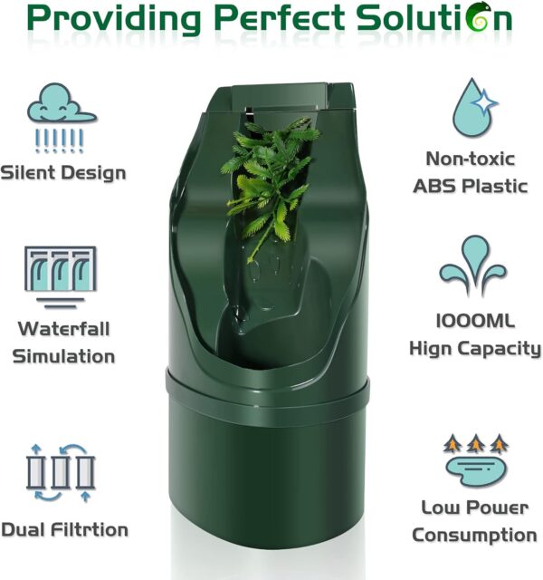 NEPTONION Reptile Chameleon Cantina Drinking Fountain water dripper comes with Feeding Tongs and Frosted Tweezer for Amphibians Insects Lizard Turtle Snake Spider Frog Gecko - Image 3