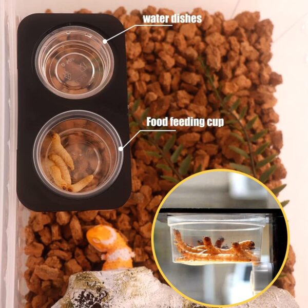 ANCKNE 200 pcs 0.5oz Crested Gecko Food and Water Feeding Cups | Reptile Feeder Bowls | for Lizard and Other Small Pet Ledge Accessories Supplies - Image 4