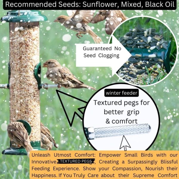 PROVIDE Easy Clean Bird Seed Feeder, bird feeders for small birds, Easy dissemble wild Bird Feeders. Hanging Bird Feeder,metal bird feeder for seeds. Garden Bird Feeding Station, garden bird feeders - Image 5