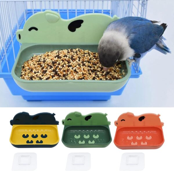 Bird Feeder Cup for Cage Hanging Water Food Trays for Parakeet for Splash Feeding Dish for Small - Image 2