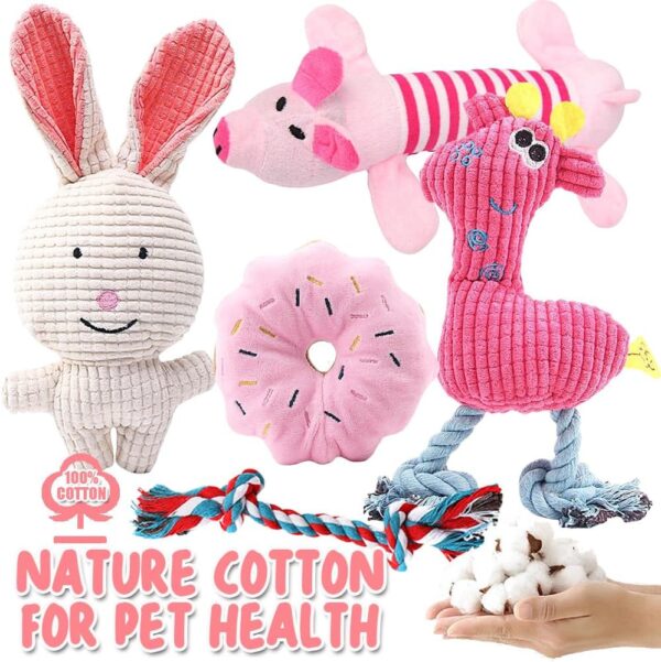 6Pcs Dog Toys for Small Dogs, Puppy Teething Chew Toys, Dog Toys for Boredom, Squeaky Plush Dog Toys Set for Small Medium Dogs - Image 2
