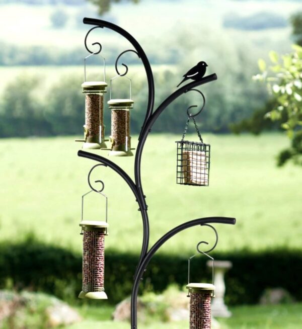 Garden Mile Wild Bird Feeder Station - Stylish Tree Look Hanging Bird Feeders with Many Hooks and Branches - Seed, Peanut, Sunflower and Fat Ball Bird Feeders Ideal for Outdoors, Graden, Patio - Image 4