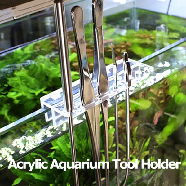 SOONHUA Aquarium Tool Holder Acrylic Fish Tank Holder Storage Rack Water Plants Maintenance Tool Holder Accessories Aquascape Decorations for Fish Tank Aquarium Supplies - Image 2