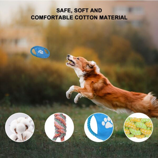 DOKI Puppy Dog Chew Toys 10pcs, Strong Dog Rope for Teeth Cleaning or Training, 100% Natural Cotton Toys Set for Small and Medium Dogs - Image 7