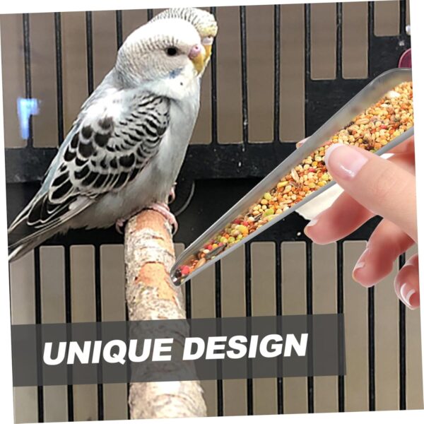 Yardwe 3pcs Feeder Pet Supplies Bird Food Added Tool Birds Food Birds Food Spoons Stainless Steel Food Scoop Pet Feeding Food Parrot Feeding Accessory Bird Food Scoop - Image 3