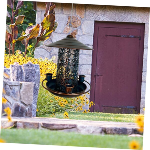 Yardwe Bird Feeder Bird Water Feeder Bird Food Holder for outside Bird Food Feeder Bird Accessory Parakeet Food Dispenser Pigeon Feeder Bird Cage Feeder Parakeet Water Dispenser Iron - Image 5