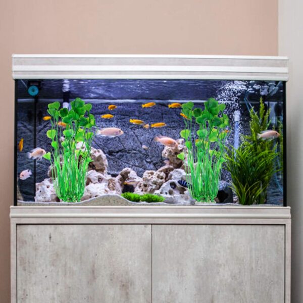 Yibaijia 2 Pcs Large Aquarium Aquatic Plants Decoration, Plastic Artificial Water Plants Ornaments, 15.7 inch Fish Tank Decorations - Safe for All Fish Deco. - Image 5