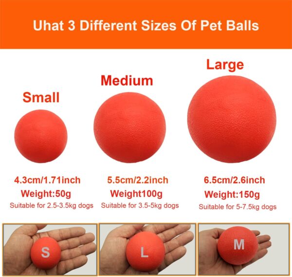 Panlom 3 Pack Dog Balls Indestructible - 100% Natural Rubber Bouncy Dog Ball Non-Toxic Tough Chew Toy for Small to Medium Dog - Image 2