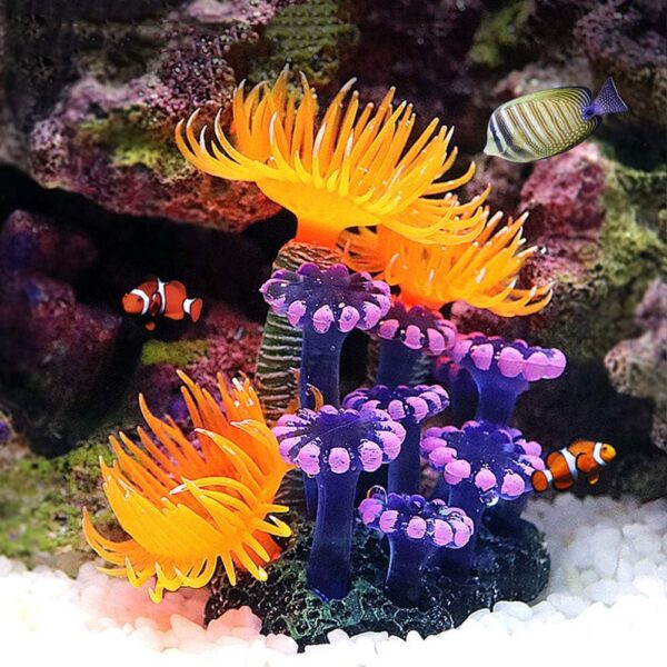 Artificial Coral Plant Aquarium Simulation Artificial Plant Silicone Coral Sea Anemone for Fish Tank Landscape Decoration Ornaments - Image 5