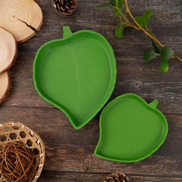 Phoetya Reptile 2 Pcs Leaf Reptile Food Water Bowl Plate Dish,Reptile Feeder for Tortoise Corn Snake Crawl Pet Drinking and Eating, 2 Sizes - Image 7