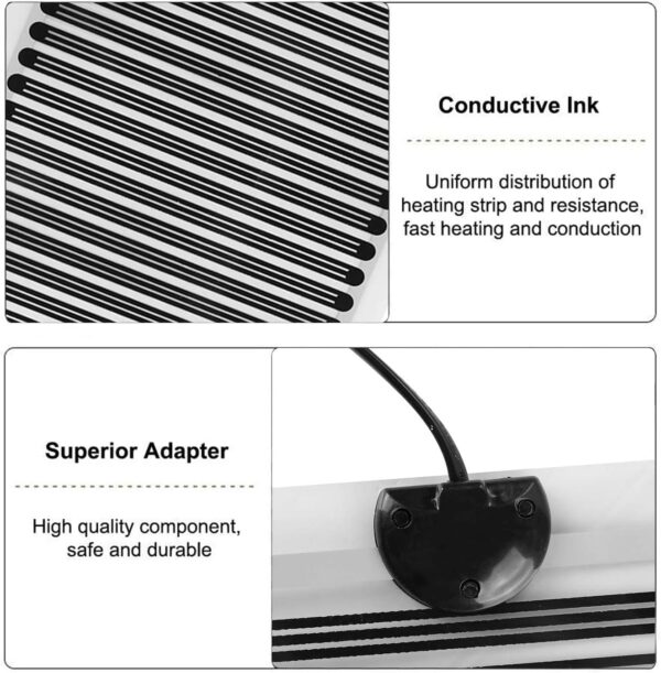 niCWhite Reptile Heating Mat, 5W Heat Pad Under Tank Warmer Terrarium Heated Pads with Temperature Control, Aquarium Heater Mats for Reptiles Tortoise Snakes Lizard Gecko Hermit Turtle, 7.1" x 5.9" - Image 4
