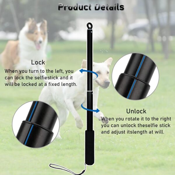 TEKCAM Dog Flirt Pole Extendable Teaser Wand with Interactive Dog Ball Tug Toy Outdoor Pet Flirt Stick Chew Toy Tether Lure Toys for Small Medium Large Dogs Training Pulling Exercise - Image 4
