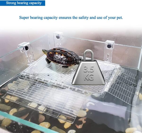 Saim Turtle Basking Platform Hanging Acrylic Turtle Terrarium Ramps Large Tortoise Habitat Non-Toxic Reptiles Platform - Image 3
