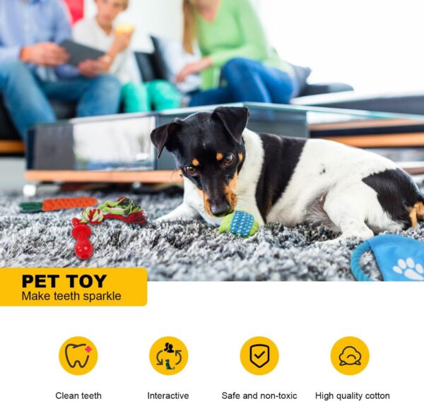 DOKI Puppy Dog Chew Toys 10pcs, Strong Dog Rope for Teeth Cleaning or Training, 100% Natural Cotton Toys Set for Small and Medium Dogs - Image 4