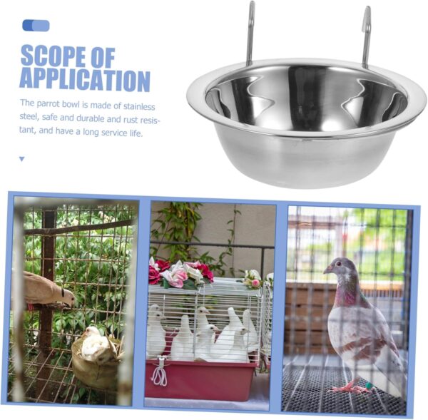 COSMEVIVI Bird Feeder Bird Bowls for Cage Parrot Food Bowl Feeder for Bird Clip Bird Food Feeder Bird Food Feeding Cup Bird Feeding Cup Bird Cage Food Bowl Bird Water Bowl Stainless Steel - Image 7