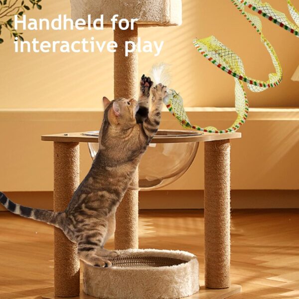 FINEASY Collapsible Cat Tunnel Interactive Cat Toys for Indoor Cats Kitten Cats Feather Mice Teaser Wand S-Shaped Outdoor Play Toys for Kitten Cats, Puppy, Dog, Rabbit - Image 5