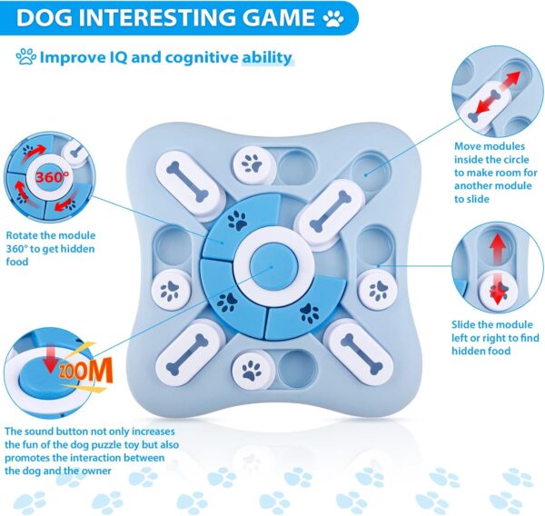 Leipple Dog Puzzle Toys,Dog Puzzle Slow Feeder Toy for Large Medium Small Dogs, Interactive Dog Toys for Improve Dog's IQ and Brain Stimulation.Dog Treat Dispenser with Squeaky and Non-Slip Design - Image 3