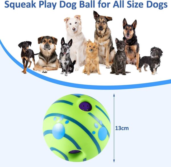 Holdfiturn 2Pcs Interactive Giggle Ball for Dogs Durable Entertaining Dog Toy Squeaky Toy with Unique Sounds Dental Health Chew Toy Suitable for Cats Dogs 5.1" Size - Image 6