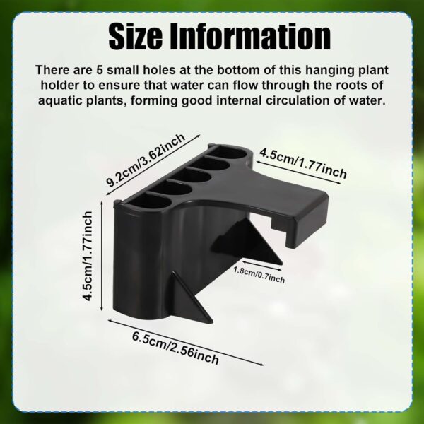 XIHIRCD 2pcs Aquarium Plant Holder, 5 Holes Aquarium Planter Box Plastic Aquatic Plant Cup Holder Hanging Aquarium Plant Basket Rack Stand Hanger Accessory for Fish Tank Decorations - Image 2
