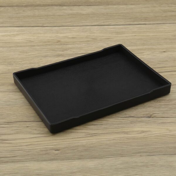 YINETTECH Reptile Water Dish Reptile Bowl Square Water Food Dish Rectangular Reptile Water Tray Accessories Pet Supplies Plastic Black 21.7x15.5x2cm - Image 7