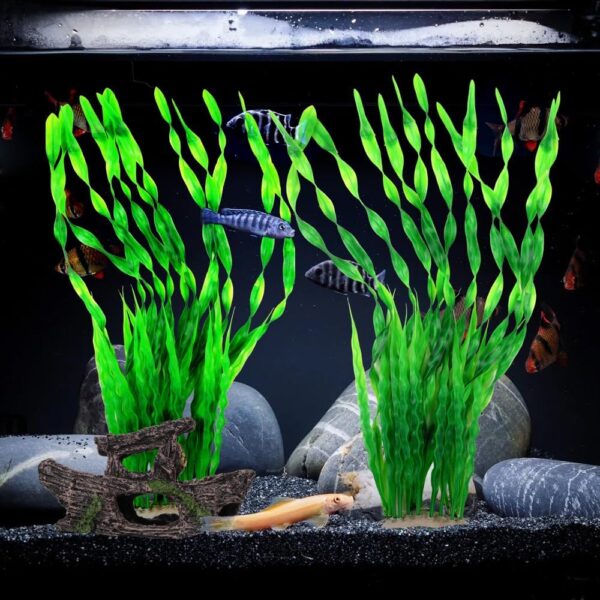 BEGONDIS 2 Pcs 56CM Extra Long Artificial Water Plants Green Seaweed, Aquarium Plastic Fish Tank Decorations - Image 3