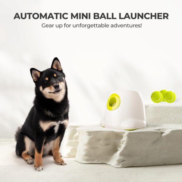 ALL FOR PAWS Automatic Dog Ball Launcher, Interactive Dog Tennis Ball Thrower, Interactive Puppy Pet Fetch Toy, Mini Dog Ball Throwing Machine for Small and Medium Dogs, With 3 PCS 2" Tennis Balls - Image 7