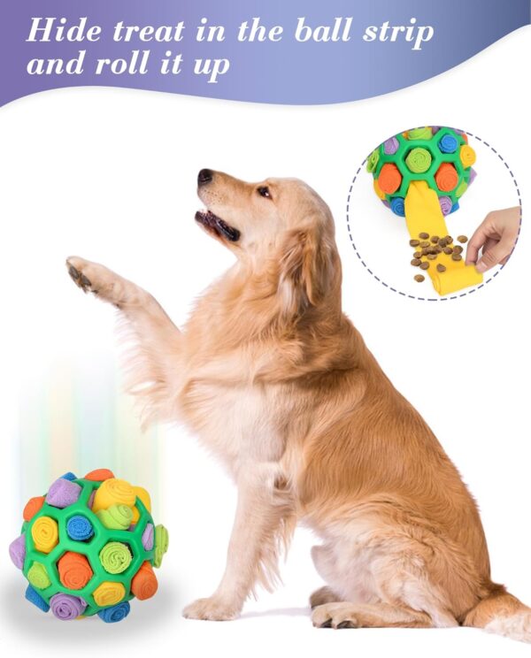 SIMSPEAR Snuffle Ball for Dogs, Dog Treat Ball Snuffle Interactive Treat Toys, Snuffle Toys for Pets Dog Puzzle Toy for Small Medium Dogs Intellectual Training Toy Dog Slow Feeding Toys - Image 4
