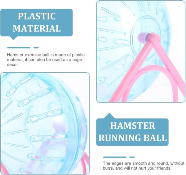 Guinea Pig Ball Dwarf Hamster Ball Hamster Ball Clear Plastic Sport Ball for Hamster Running Exercise Ball with Stand Small Pet Rodent Guinea Pig Mice Gerbil Jogging Ball Toy 12cm - Image 5