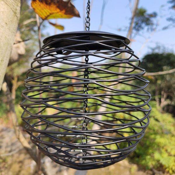 Birds Food Dispenser with Roof for Wild Garden Suet Basket Outdoor Hanging Dispenser for Wild Birds - Image 3