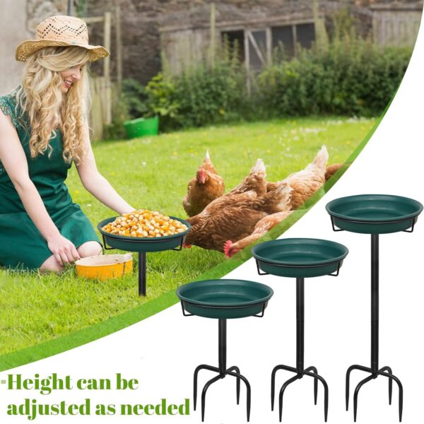 28In Freestanding Birdbaths Bowl Outdoor, Free Standing Garden Bird Bath Bird Feeder Bowl with Metal Stake, Detachable Decoration Spa Birdfeeder for Garden Patio Yard Lawn, 4 Spiky Feet… (B) - Image 6