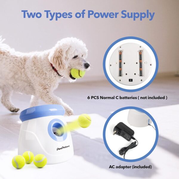 pet prime Automatic Dog Ball Launcher, Dog Ball Thrower, Interactive Puppy Pet Fetch Toy, Mini Dog Ball Throwing Machine for Small and Medium Dogs, With 3 PCS 2" Tennis Balls - Image 6