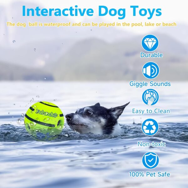 Yiateoit 3.94" Dog Toy Ball Interactive Dog Toys Giggle Ball for Dogs Toy Balls for Dogs Indestructible Dog Toys for Boredom Training - Image 4