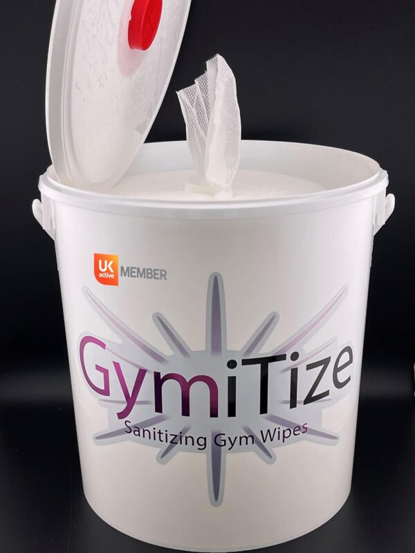 GymiTize Gym Wipes 1000 Wipe Bucket, Alcohol Free, Antibacterial, Antiviral, Made in The UK - Image 3