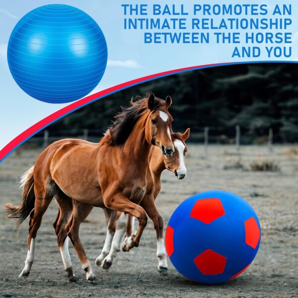 VercanMonth Giant Herding Ball with Ball Cover Horse Toys for Horses Stall Entertainment Play, Pump Included (Blue,40 Inches) - Image 6