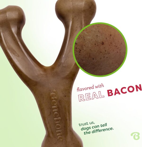 Benebone Indestructible Wishbone Dog Chew Toy for Aggressive Chewers, Long Lasting Tough Boredom Breaker for Dogs, Real Bacon Flavour, For Small Dogs, Made in the USA. - Image 2