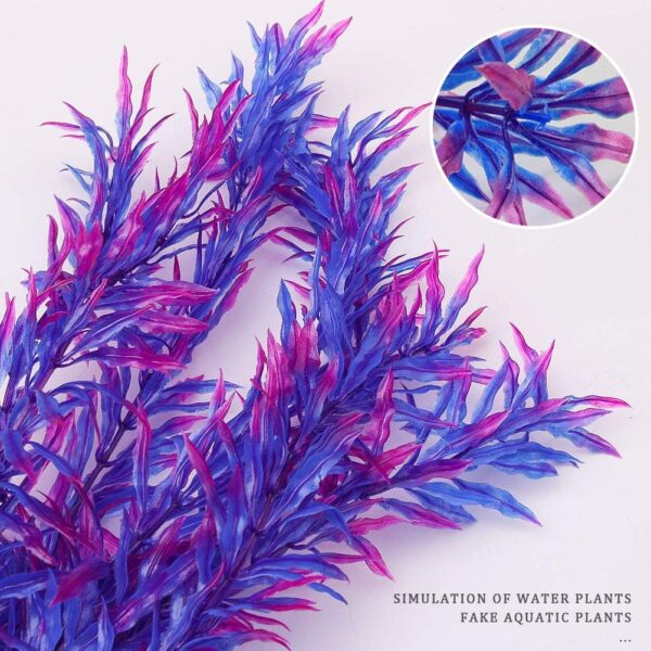 kuou Aquarium Fish Tank Plastic Plants, Simulation of Aquatic Plants Purple Aquarium Aquatic Plants for Fish Tank Ornament Natural Design Decorations (32cm/12.5Inch) - Image 4