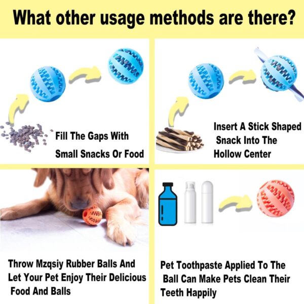 MZQSIY Dog Treat Dispenser Ball Toy Interactive Dog Toys for Boredom Teeth Cleaning Chew Toy Rubber Ball for Puppy Small Dogs (Large 7cm/2.75in, Orange) - Image 6