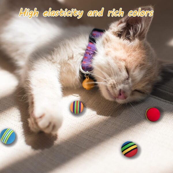 jiuhao Rainbow Cat Toy Balls,Soft EVA Foam Interactive Indoor Kittens Toys,Small Cat Toy Balls Bulk Quiet Play Sponge Ball ​Colorful Foam Balls for Pet Chase Training Sports - Image 4