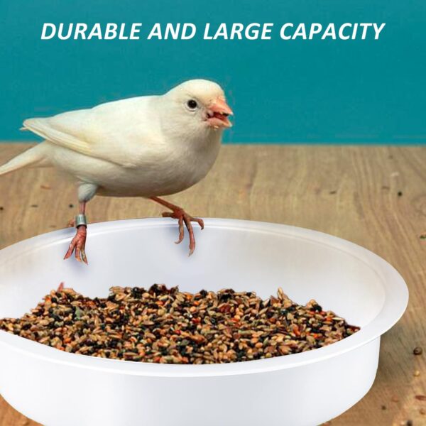 4-Piece Feeding Station Bird Water Bowl, 1-Piece Bird Feeding Spoon, Plastic Bird Feeder, Hanging Mealworm Feeder, Plastic Feeding Bowl, Suitable for Feeding Bird Food, Dried Mealworms, Etc. - Image 4