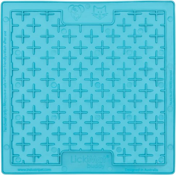 LickiMat Classic Buddy, Dog Feeding Mat for Boredom and Anxiety Relief, Ideal for Food, Treats, Yoghurt or Peanut Butter, Dog Lick Mats, Fun Alternative to a Slow Feeder Dog Bowl, Turquoise - Image 3