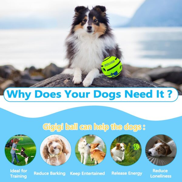 Yiateoit 3.94" Dog Toy Ball Interactive Dog Toys Giggle Ball for Dogs Toy Balls for Dogs Indestructible Dog Toys for Boredom Training - Image 5