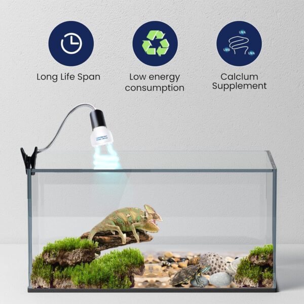 DoRight UVB Light Reptile Kit 10.0 13W, E27 Screw Base UVA UVB Bulb for Tortoise AC200-240V UVB Compact Fluorescent Lamp for Lizard Chameleon Leopard Gecko Vivarium Turtle Tank (1-Pack) - Image 4