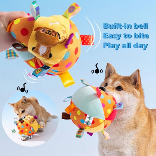 CAISHOW Dog Plush Ball Squeak Toys Soft Dog Squeaky Dog Toy Stuffed Animal Interactive Separation Anxiety Relief For Puppy Small And Medium Dogs Playing Pet Toy - Image 4
