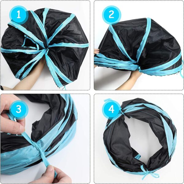Baguuaray Cat Tunnel Collapsible 2 Way / 3 Way Pet Play Tunnel Tube Toys for Indoor Outdoor Pet Interactive Toy Tunnel Tube for Puppy, Kitten, Rabbits, Guinea Pig (2 Way) - Image 6