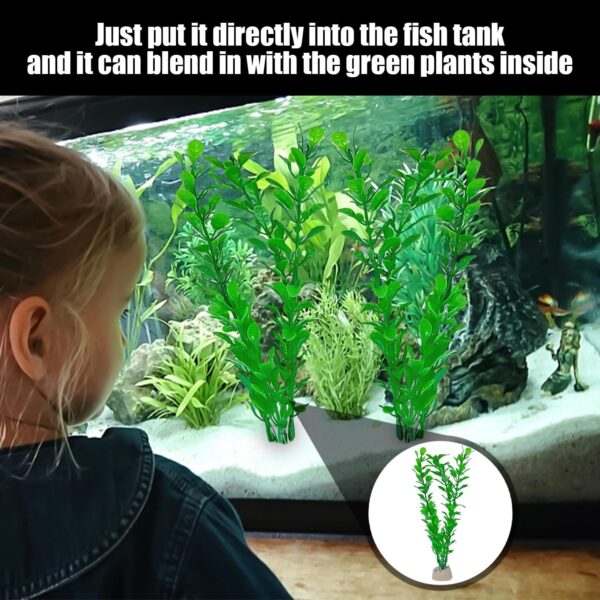 TYGFRT 6 Fish Tank Artificial Plants, Aquarium Aquatic Plant Accessories, Fish Tank Plants, Aquarium Decorations, Aquarium Plastic Aquatic Plants, Fish Tank Accessories and Ornaments (Green) - Image 4