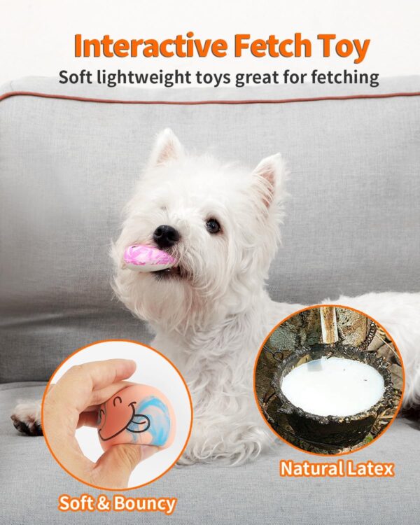 SCHITEC Squeaky Dog Toys, [6 Pack] Interactive Latex Rubber Squeak Ball Toy, Soft Fetch Play Balls for Puppy Small Dogs - Image 4