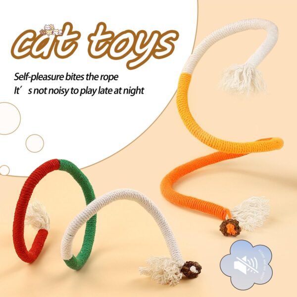 YANGCHUN Catnip Toy Bite Rope, Interactive Cat Toy for Indoor Cats, Kitten Teething Chew Toy Rope, Filled Natural Catnip Cat Chew Teeth Cleaning Stress Release Catnip Cotton Rope Toy, 3 Pcs - Image 7